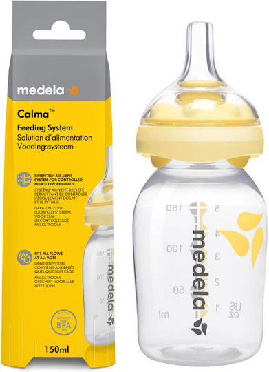 Medela Πλαστικό Μπιμπερό Calma Κατά των Κολικών με Θηλή Σιλικόνης για 0+ μηνών 150ml