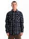 Long-sleeved Flannel Shirt Checked Gray