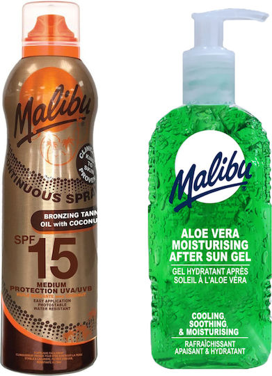 Malibu Oil Spf15 Coconut Oil 175ml + Aloe After Sun Gel 200ml