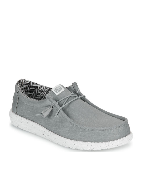 Wally Stretch Canvas Мъжки мокасини в Сив цвят