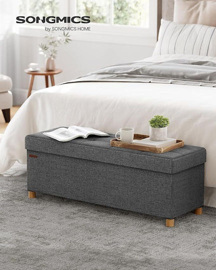 Bench Stool With Storage Space Gray 110x38x40cm