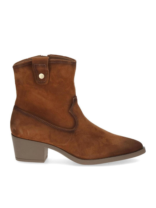 Caprice Suede Women's Cowboy Boots Tabac Brown