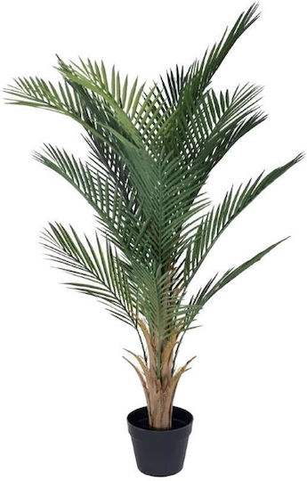 Artificial Palm Tree H1.2m 16 Pe Leaves Black Pot Ø15cm