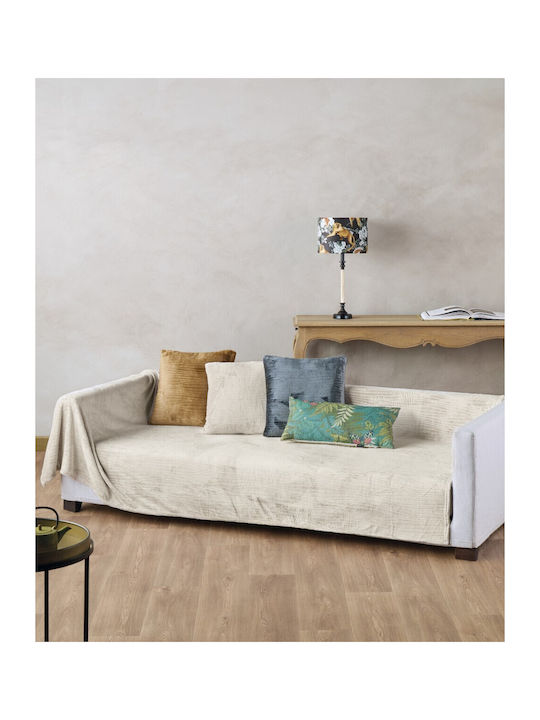 Kentia Kameron Sofa Throw Fleece 180x250cm Ecru