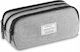 Zagatto Pencil Case Metallic with 3 Compartments Gray