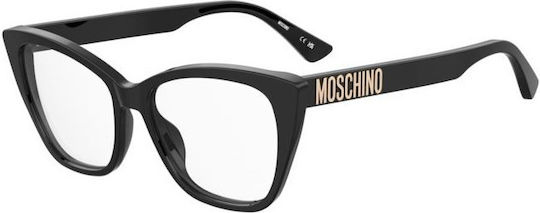 Moschino Plastic Eyeglass Frame Butterfly Black MOS642 807