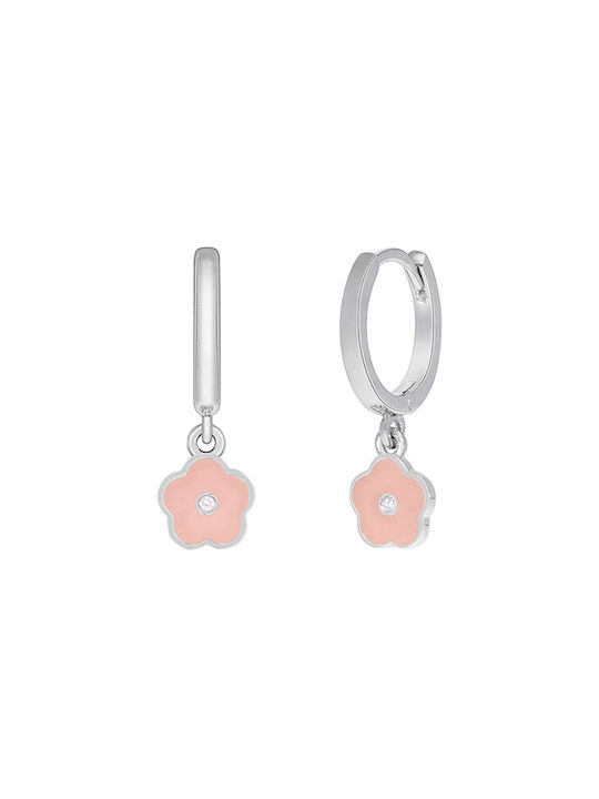 Silver Kids Flower Hoop Earring Ps410