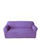 Elastic Three-Seater Sofa Cover Without Ruffles 70% Cotton 30% Lycra Purple
