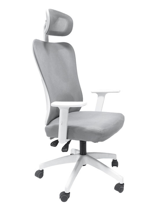 HomeMarkt Mexer Office Chair With Recline And Adjustable Arms Grey White