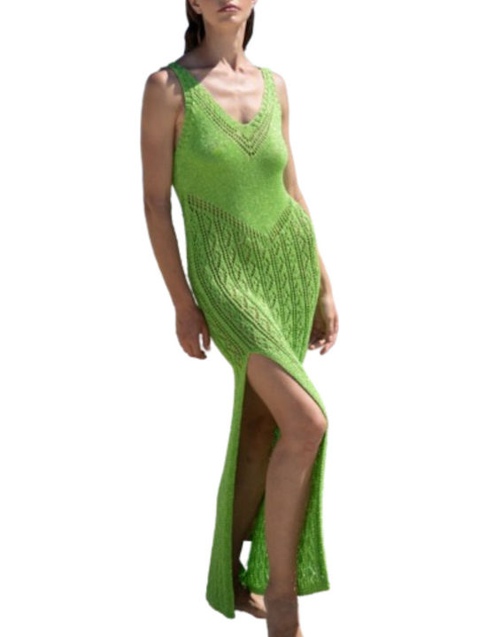 Maxi Dress with Slit Green