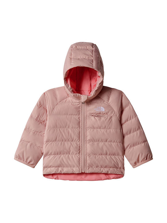Waterproof Kids' Sports Jacket Double Sided with Hood Pink Reversible Perrito