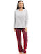 Odyssey Set Pijamale pentru Femei Burgundy