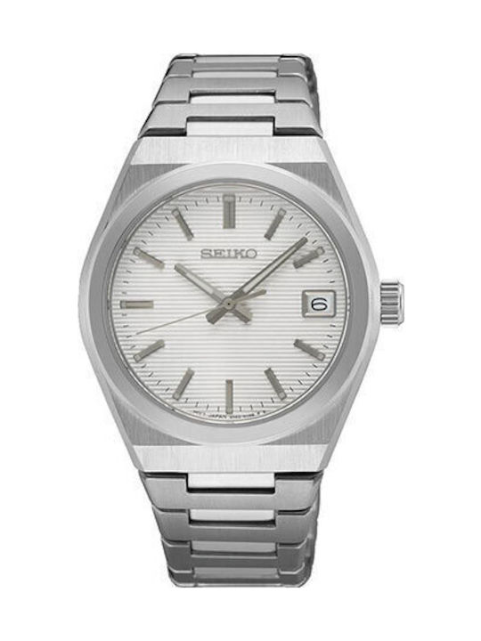 Seiko Γυναικείο Ρολόι 34mm Μπαταρίας με Ασημί Μ...