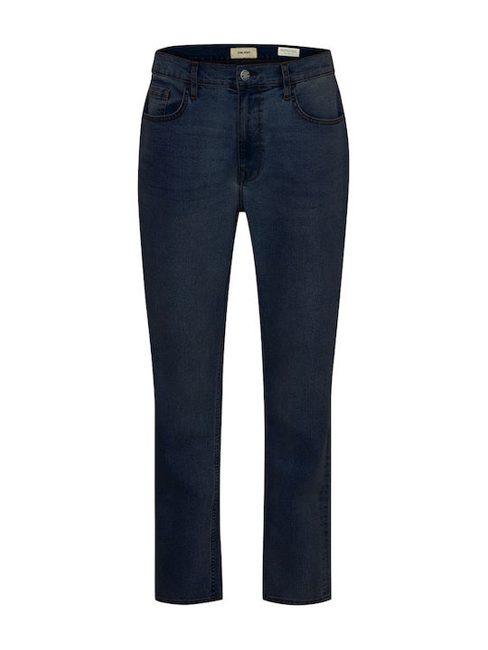 Men's Jeans Pants with Slim Straight Fit Dark