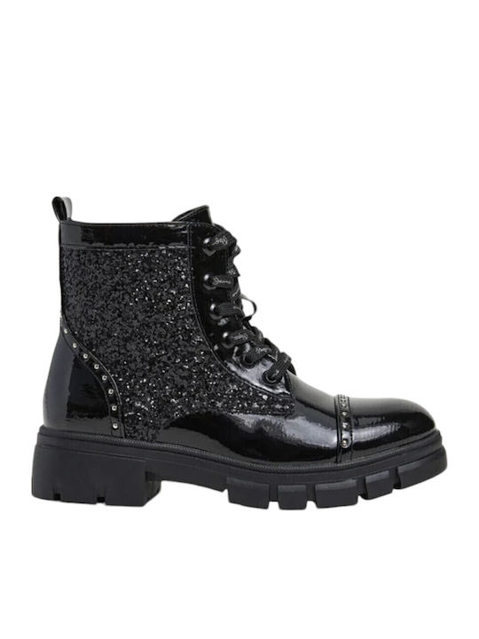Lilli Studs G Kinderstiefel aus Lackleder mit Reißverschluss Schwarz