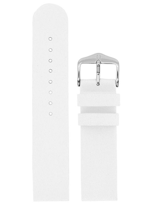 Hirsch Scandic Δερμάτινο Λουράκι Λευκό 30mm