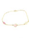 Gold Kinderarmband K14 Rosa Element Kreuz Cartoon Schwein Emaille Code 107743