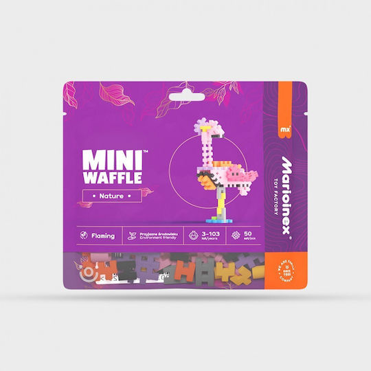 Marioinex Τουβλάκια Mini Waffle - Flamingo για 3+ Ετών 50τμχ