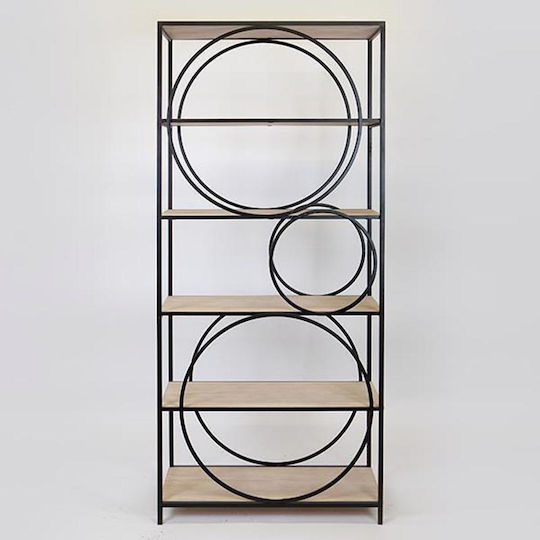 Bibliotecă Neagră 80x33x180cm