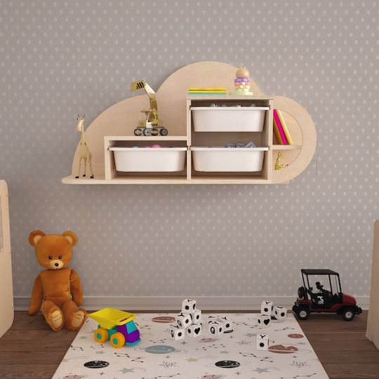 Kids Shelves Sani Wall Mount Beige 98x22.5x48.5cm