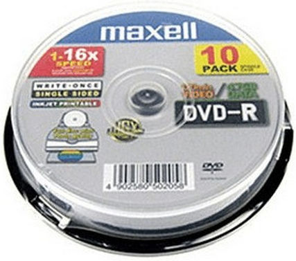 Maxell Înregistrabile DVD-R 16x 4.7GB 10buc