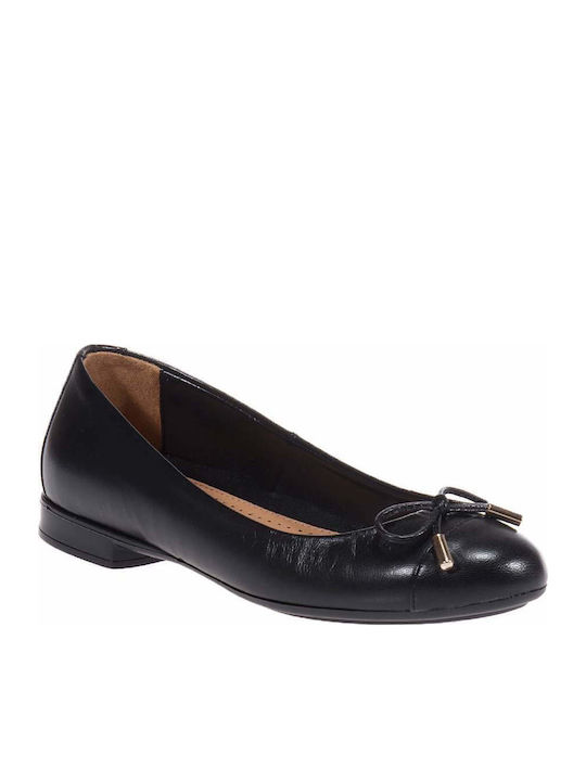 Toutounis Lederne Damen Ballerinas in Schwarz F...