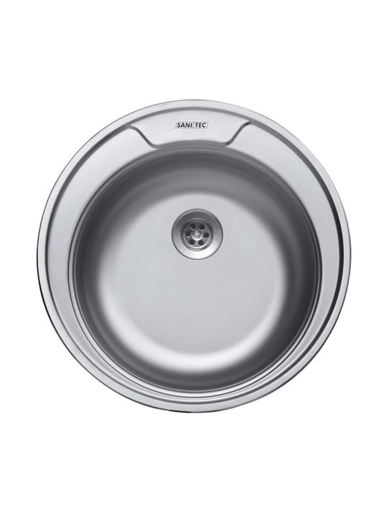 Sanitec C401 Kitchen Sink Countertop Diameter 49 Cm Round Stainless Steel