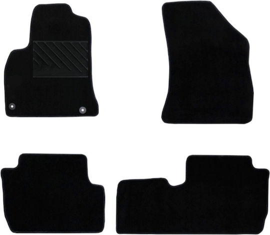Autopataki Set of Front and Rear Mats 4pcs for Peugeot 3008 2008-2016 Black
