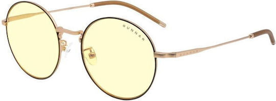 Gunnar Ellipse Blackgold Blue Light Blocking Glasses in Rose Gold Color