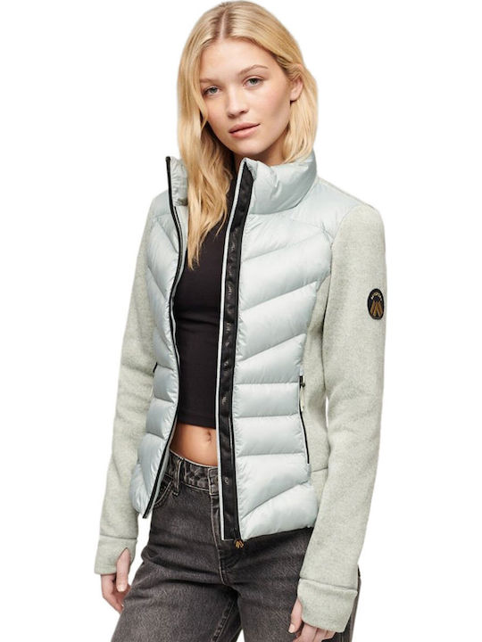 Storm Knit Hybrid Women's Short Lifestyle Jacket for Winter Puritan Grey