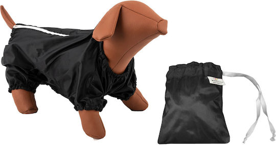 Woofmoda Μπουφάν Σκύλου Αδιάβροχο Μαύρο XSmall με Μήκος Ράχης 26 εκ.