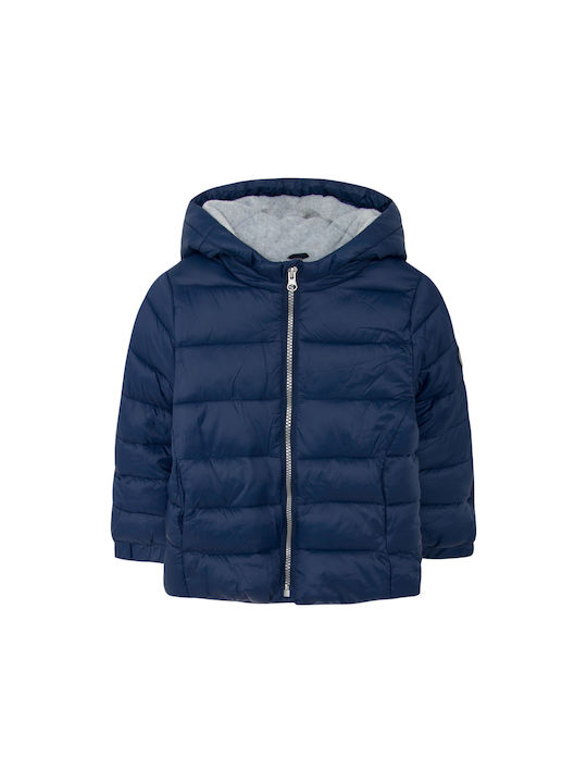Παιδικό Casual Μπουφάν με Επένδυση & Κουκούλα Navy Μπλε
