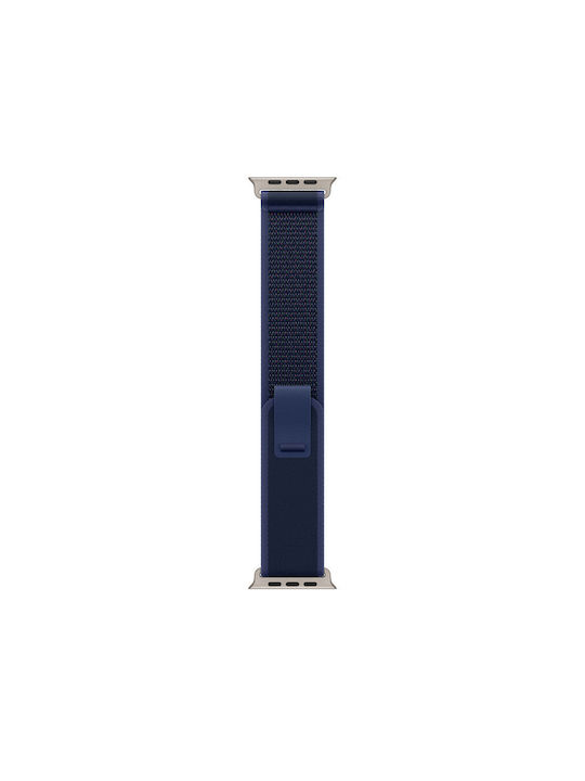 Apple Trail Loop - M/L Strap Fabric Blue - Natural Titanium Finish (Apple Watch 44/45/46mm/Ultra 49mm)