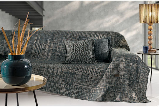 Guy Laroche Melbourne Armchair Throw Chenille 180x150cm Petrol Blue