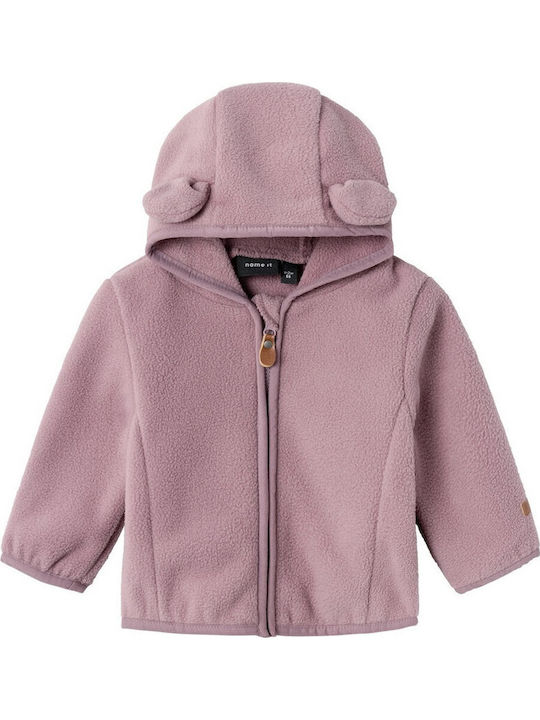 Kids Cardigan Fleece with Hood Rotten Apple, purple