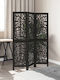 vidaXL Decorative Room Divider Wooden with 3 Panels 105x160cm