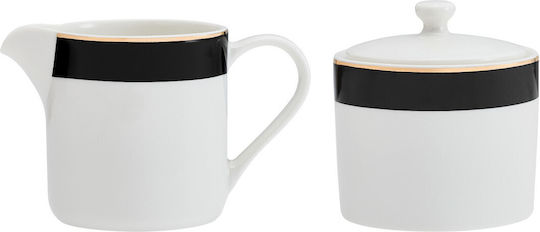 Mikasa Luxe Deco China Zuckerdose & Sahnekännchen Set 245ml Weiß