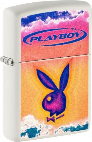 Zippo Playboy Winddicht Feuerzeug Flamme in Weiß Farbe