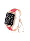 Leewello LW-373 Strap Stainless Steel Gold/Red (Apple Watch 44/45/46mm/Ultra 49mm)