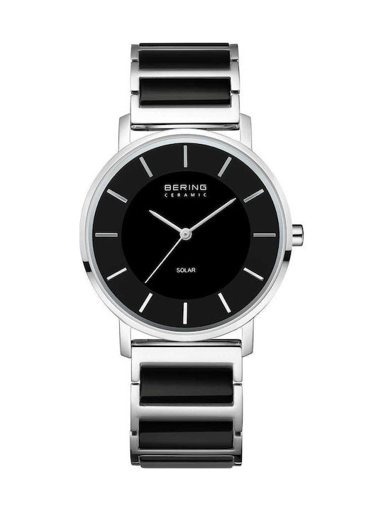 Bering Time Women's Watch Solar with Black Ceramic Bracelet