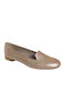 Lederne Damen Ballerinas in Gold Farbe