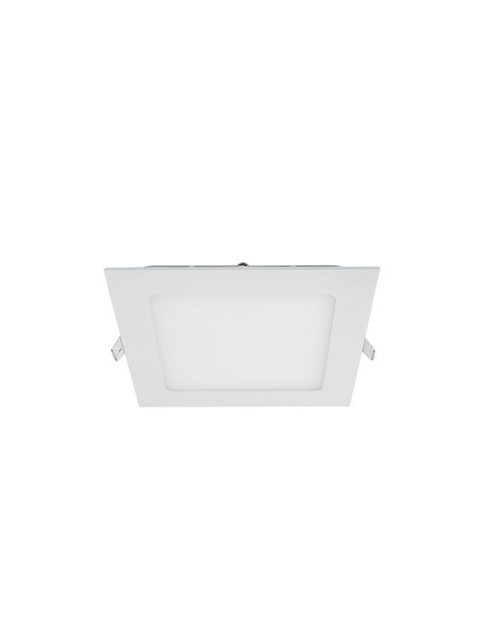 Elmark Τετράγωνο Χωνευτό LED Panel 12W με Ψυχρό Λευκό Φως 6500K