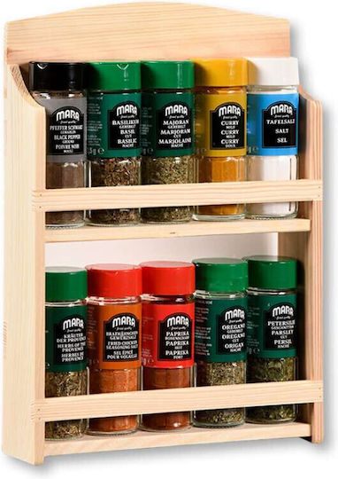 Ράφι Μπαχαρικών Kesper 13134 2 Επίπεδα 10 Βάζα 110 Ml Fsc Πεύκο Καφέ