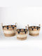 Set of Decorative Baskets Straw with Handles Brown 30cm 3pcs