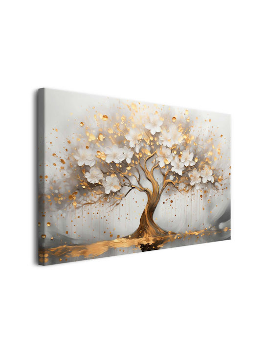 Canvas Wall Painting Living Room Golden Tree of Happiness 80x120