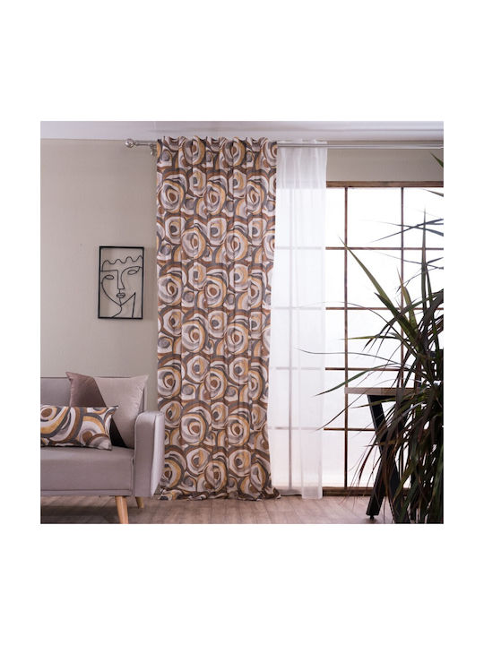 Teoran Curtain with Pencil Pleat Merida Brown 140x275cm