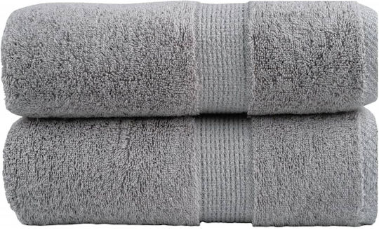 vidaXL vidaXL Badetücher Handtuch-Set 2 Stück 30xcm Grau Gewicht 600gr/m²