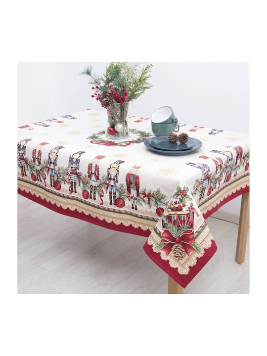 Dimeco Christmas Tablecloth Red L140xW220cm 1pcs