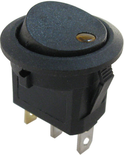 On-Off switch Rocker 6A 250V Yellow 1pcs