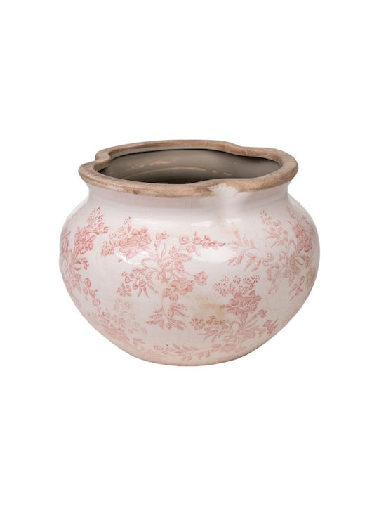 Romimex Flower Pot 23x23cm Beige Pink